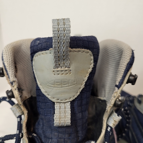Keen women Marshall mid waterproof cushion collar hiking boot blue+grey Sz 7 - Picture 8 of 16